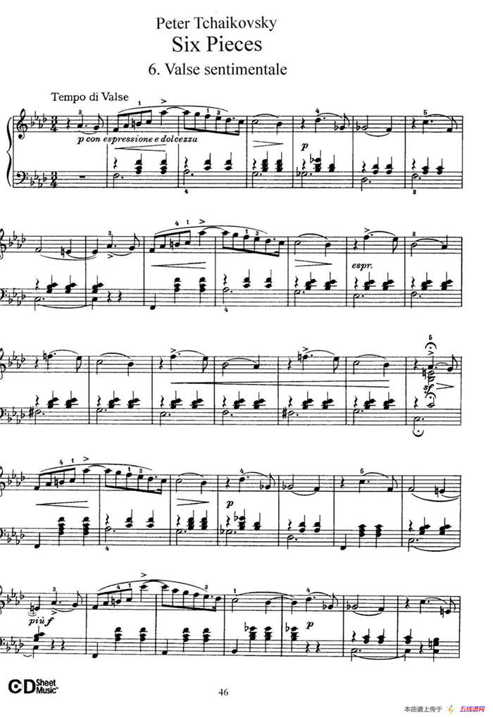 Six Pieces Op.51（6首小品·6）