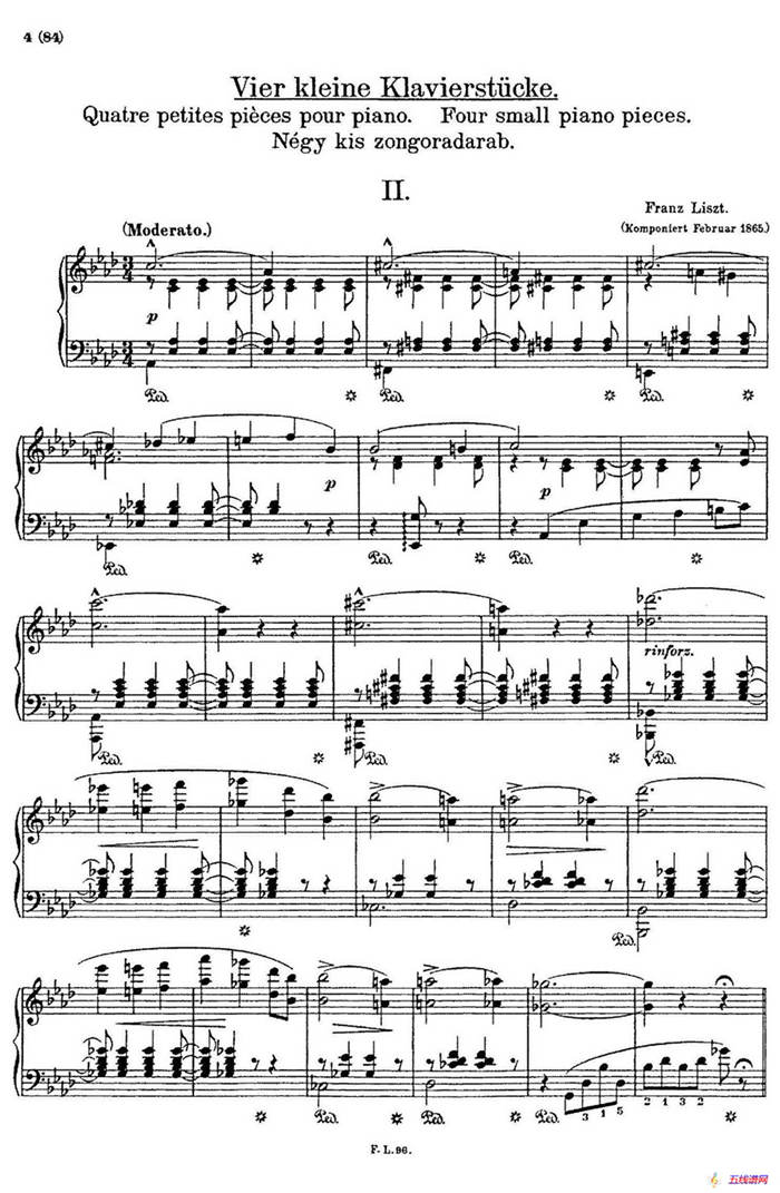 5 Klavierstücke S.192（5首钢琴小品·Ⅱ）
