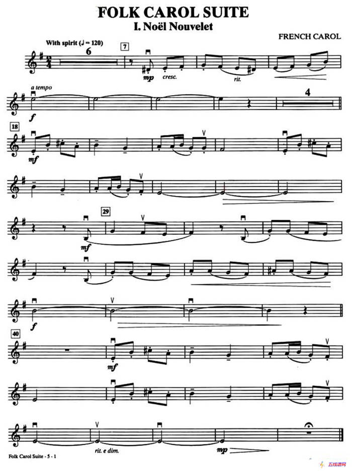 FOLK CAROL SUITE（小提琴分谱）
