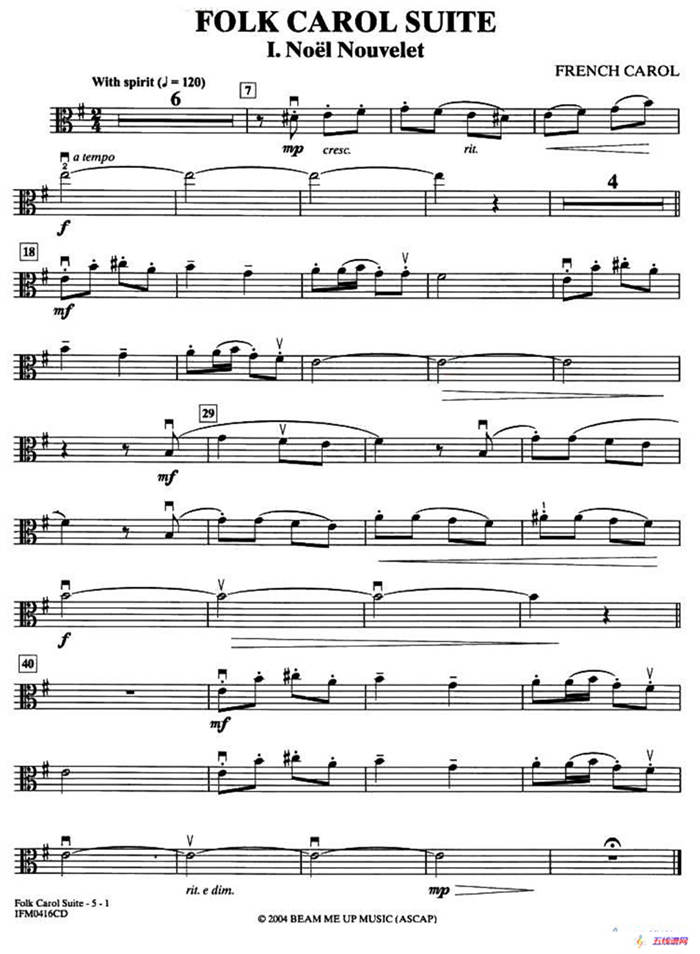 FOLK CAROL SUITE（中提琴分谱）