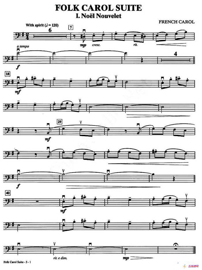 FOLK CAROL SUITE（大提琴分谱）