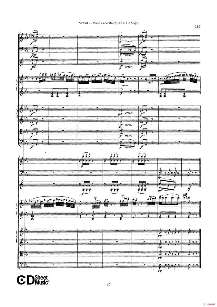 Piano Concerto No.15 in Bb Major K.450 - Full Score （降B大调钢琴协奏曲总谱）