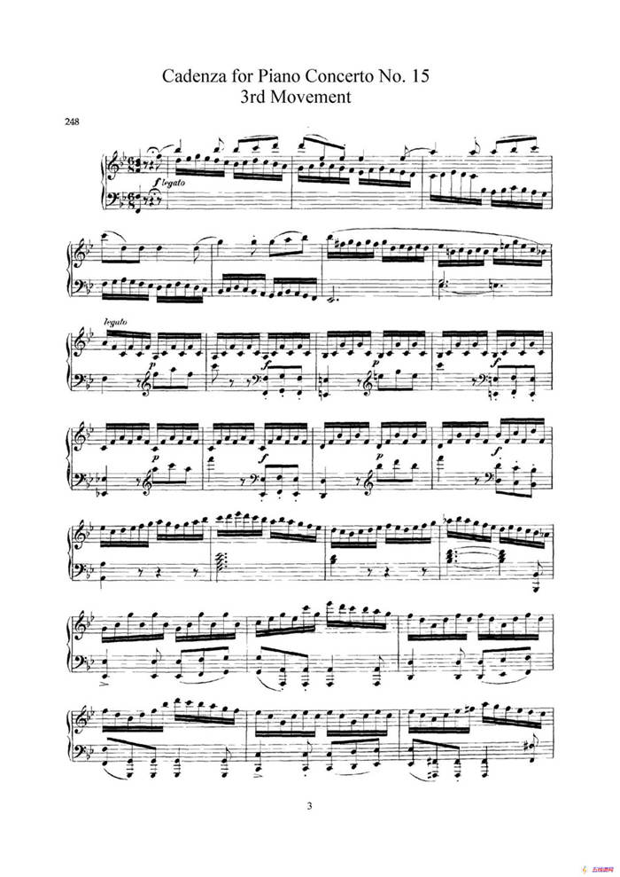 Piano Concerto No.15 in Bb Major K.450 - Full Score （降B大调钢琴协奏曲总谱）