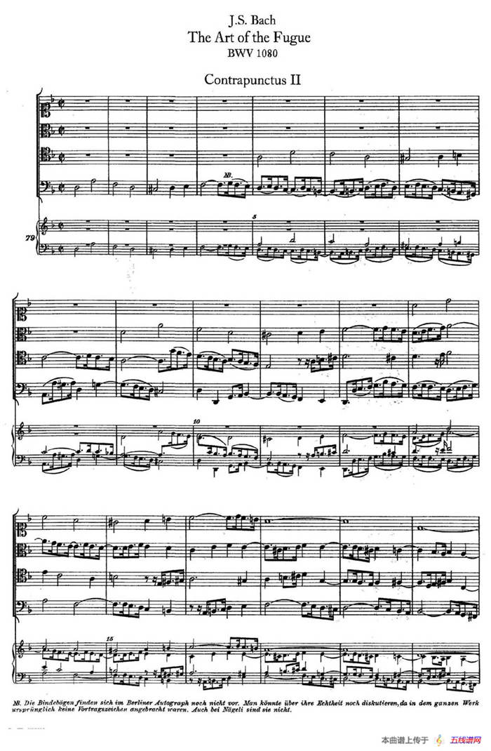 The Art of the Fugue BWV 1080（赋格的艺术-II）