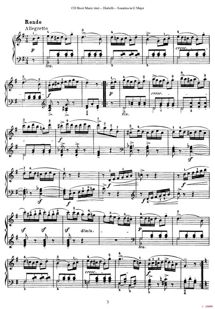 4 Piano Sonatinas（4首钢琴小奏鸣曲）（Op.151 No.1）