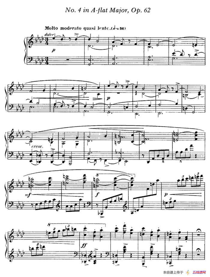 4 Valses Caprice（4首随想圆舞曲）（Op.62 No. 4 in A-flat）