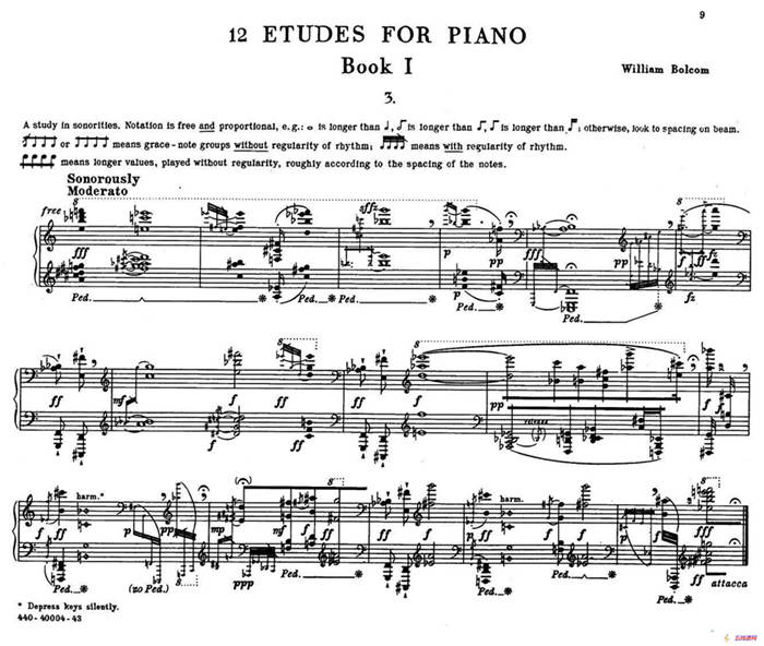 12 Etudes for Piano（博尔科姆12首钢琴练习曲·3）