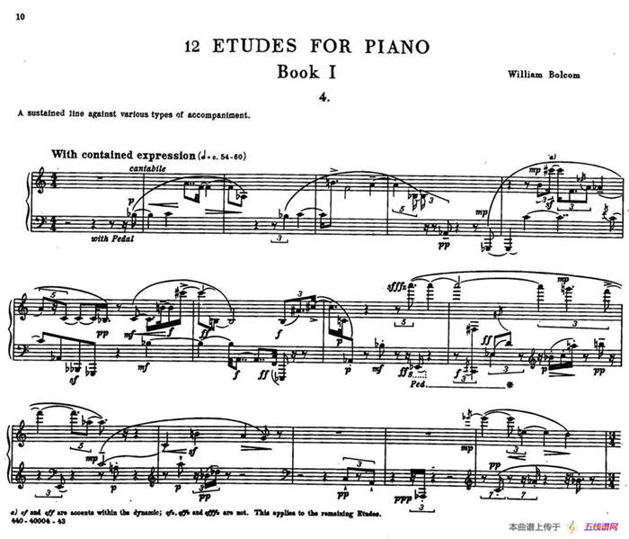 12 Etudes for Piano（博尔科姆12首钢琴练习曲·4）