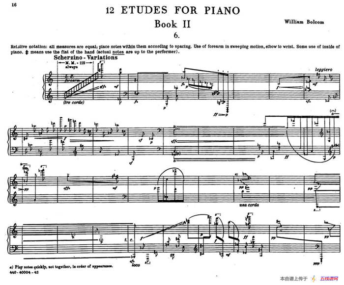 12 Etudes for Piano（博尔科姆12首钢琴练习曲·6）