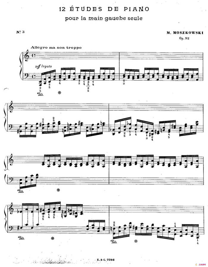 12 Etudes For The Left Hand Op.92 No.3（12首为左手而作的钢琴练习曲）