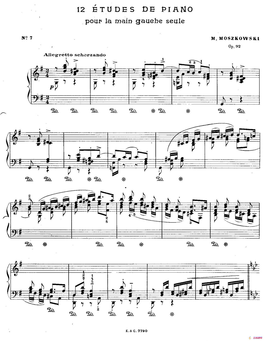 12 Etudes For The Left Hand Op.92 No.7（12首为左手而作的钢琴练习曲）