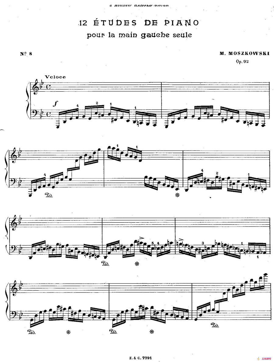 12 Etudes For The Left Hand Op.92 No.8（12首为左手而作的钢琴练习曲）