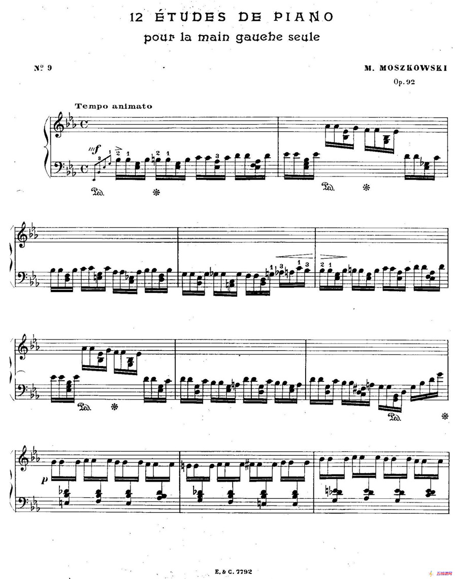 12 Etudes For The Left Hand Op.92 No.9（12首为左手而作的钢琴练习曲）