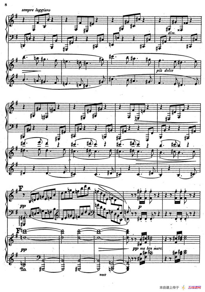 Symphony No.4 in e Minor Op.98（e小调第四交响曲·双钢琴）