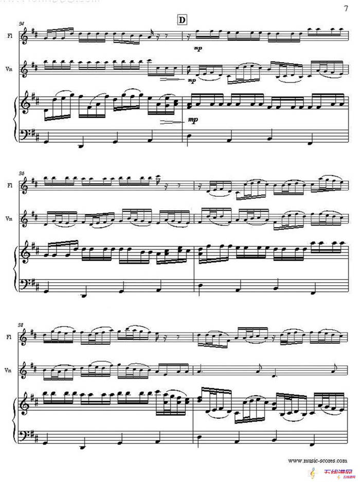 Canon in D（G大调卡农）（长笛+小提琴+钢琴三重奏）