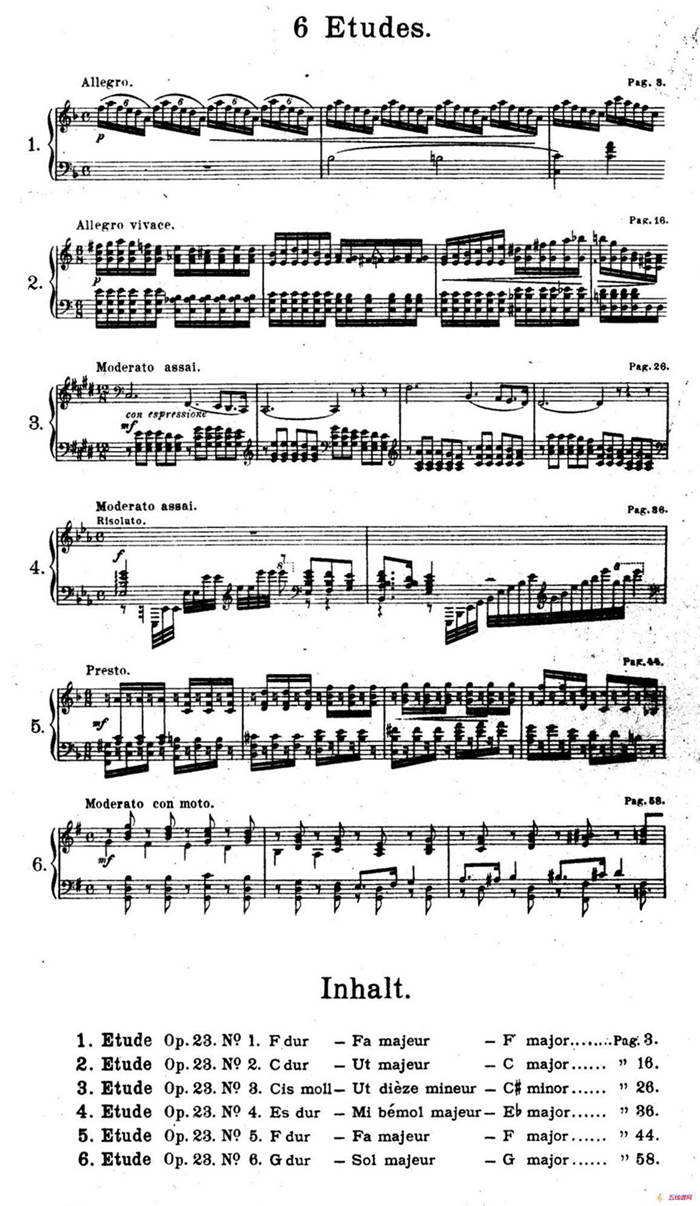 Six Etudes Op.23（6首练习曲·Ⅰ）
