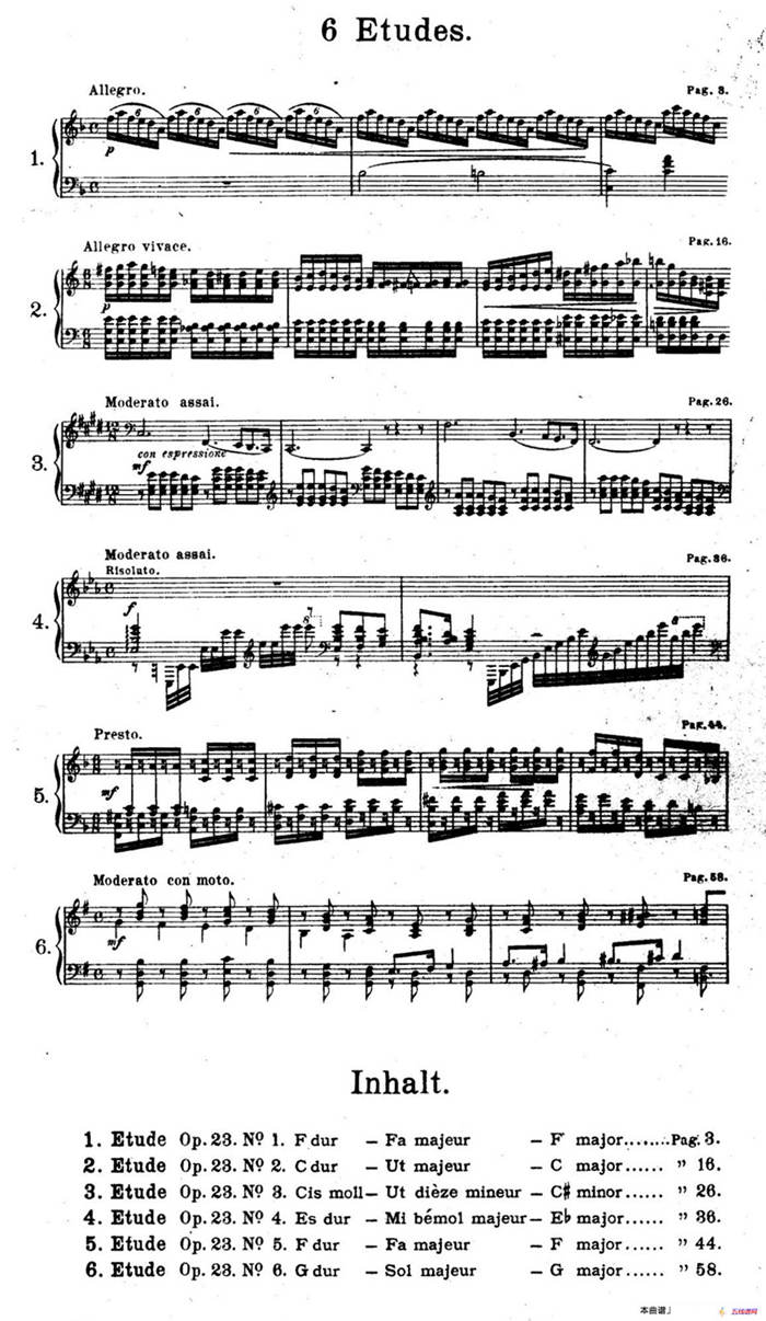 Six Etudes Op.23（6首练习曲·Ⅳ）
