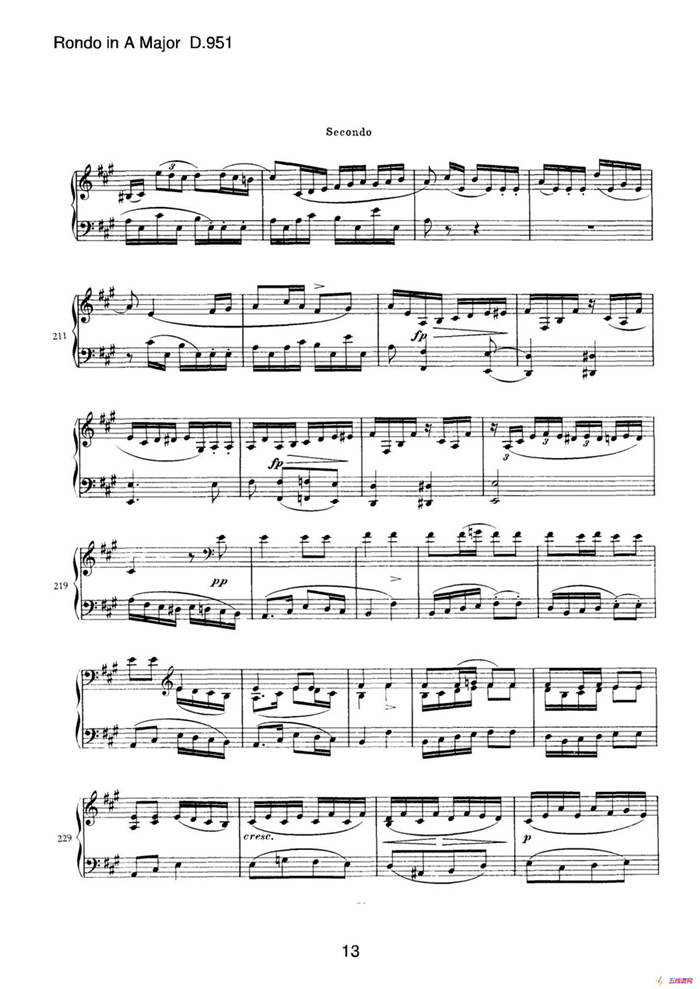 Grand Rondeau in A Major Op.107（A大调回旋曲·四手联弹）