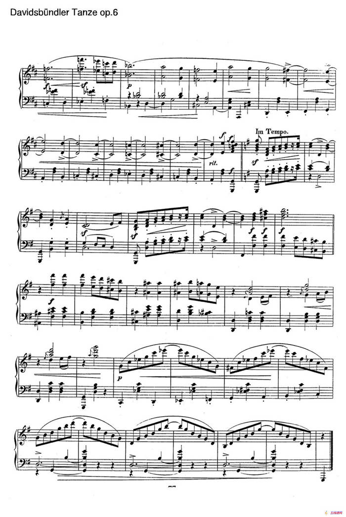 Davidsbundler Tanze Op.6（大卫同盟舞曲）