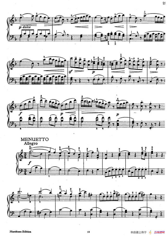 6 Viennese Sonatinas K.439b（6首维也纳小奏鸣曲·Ⅴ）