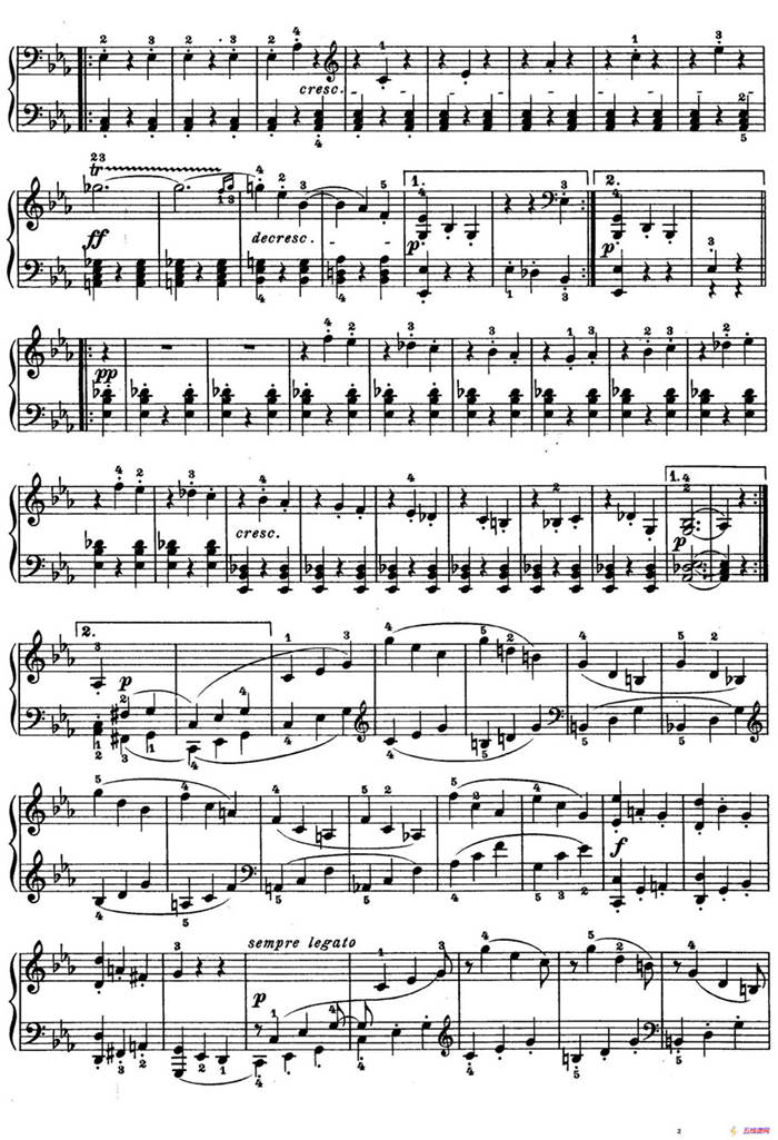 Piano Sonata in Es-dur Op. 27-1（降E大调第十三钢琴奏鸣曲）