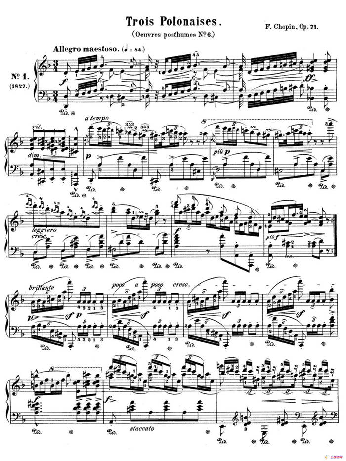 Trois Polonaises Op.71（3首波兰舞曲 No.1）