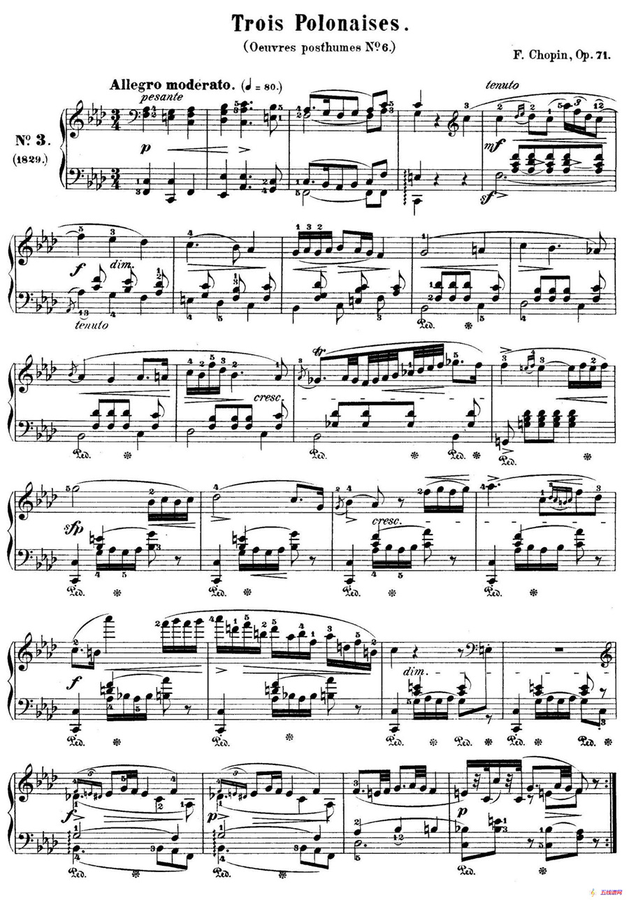 Trois Polonaises Op.71（3首波兰舞曲 No.3）