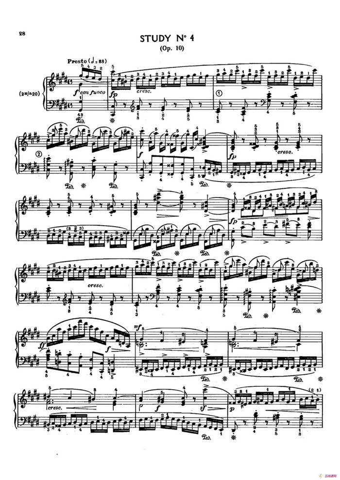 12 Etudes Op.10 柯尔托教学版（12首练习曲·4）