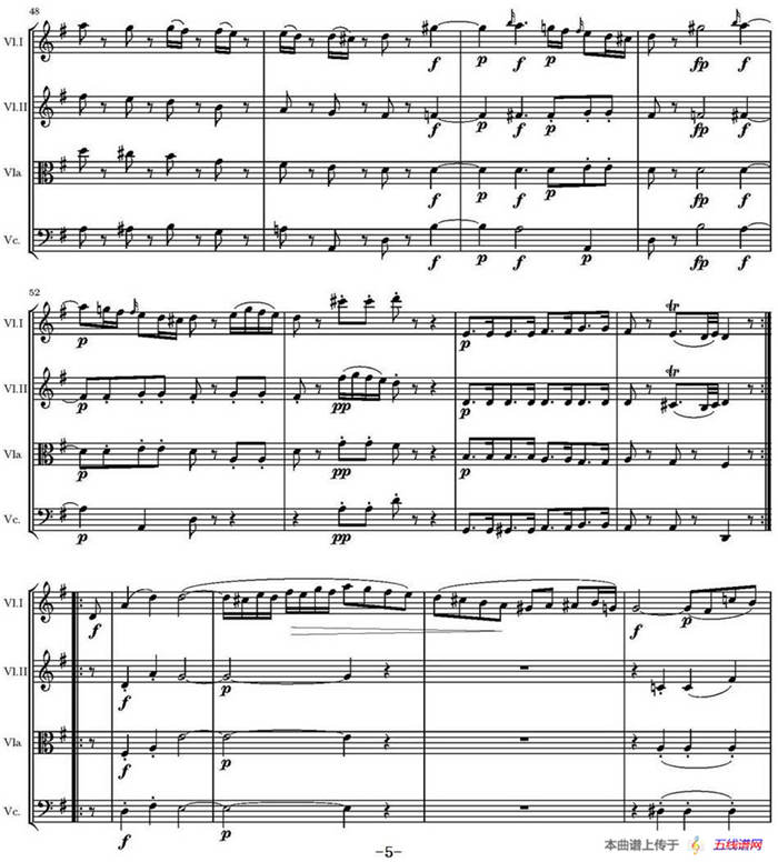 String Quartet KV.387（G大调弦乐四重奏）