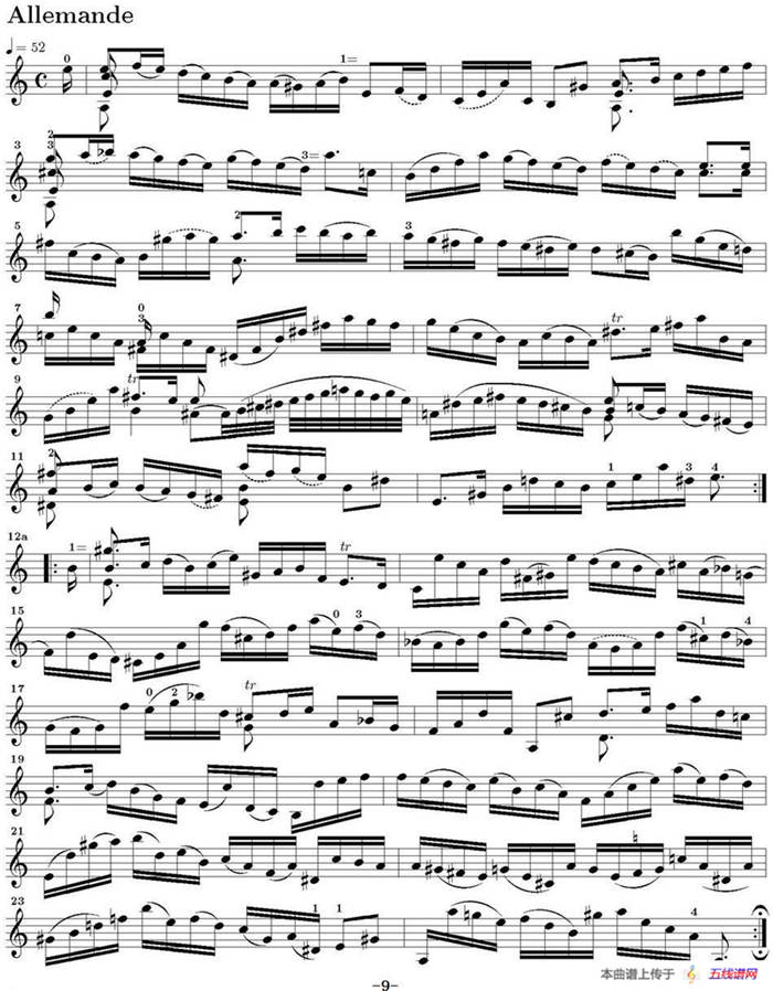 Six Suite Violincello Solo senza Basso（Suite II）（6首无伴奏大提琴组曲·Ⅱ）