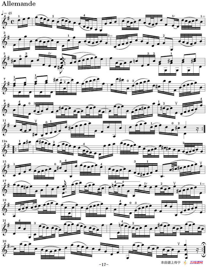 Six Suite Violincello Solo senza Basso（Suite III）（6首无伴奏大提琴组曲·Ⅲ）