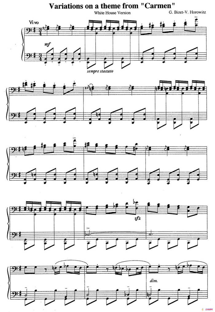 Carmen Variations 12 Pieces（12首卡门主题变奏曲·11）