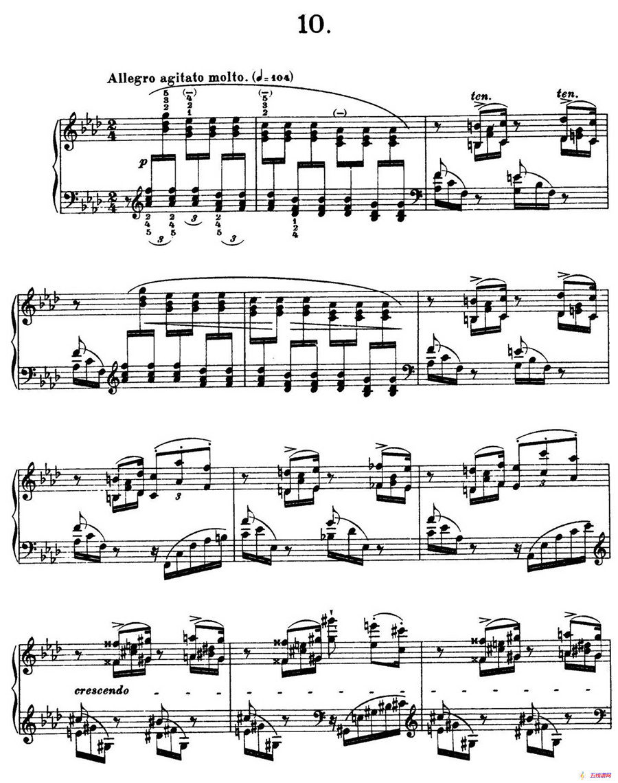 12 Etudes d'execution Transcendante S.139（12首超技练习曲·10）