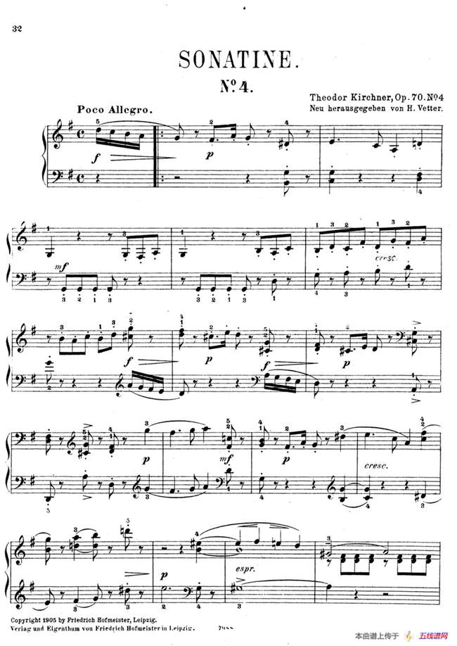 Five Sonatinas Op.70（5首钢琴小奏鸣曲·4）