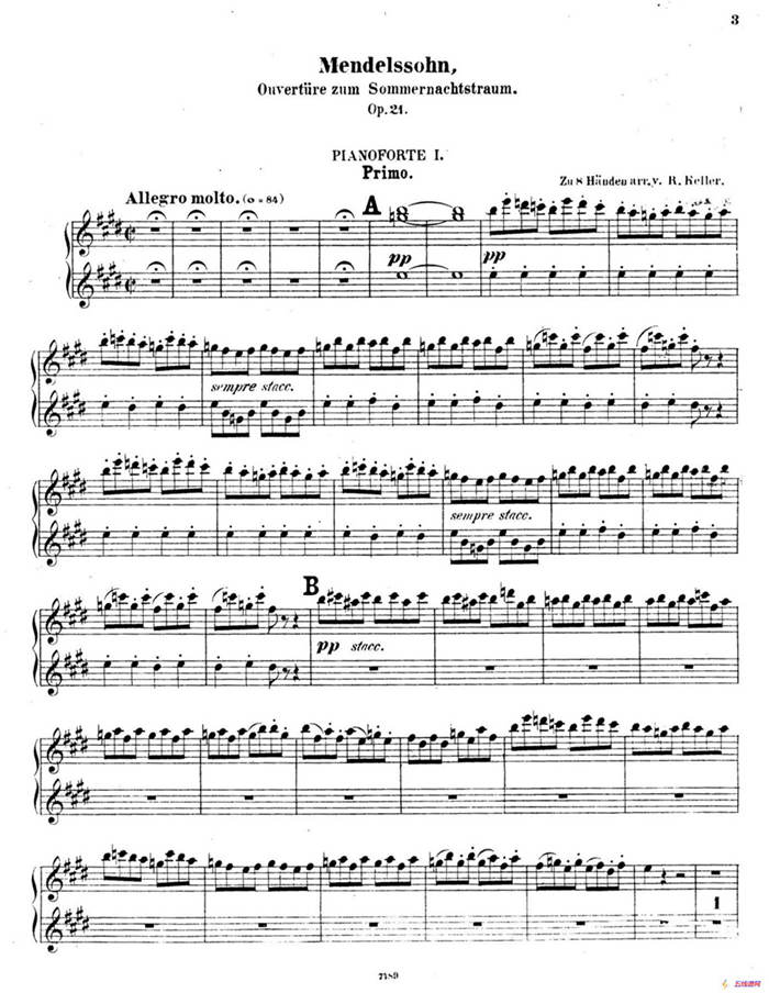 Ein Sommernachtstraum Overture Op.21（仲夏夜之梦序曲·八手联弹版）