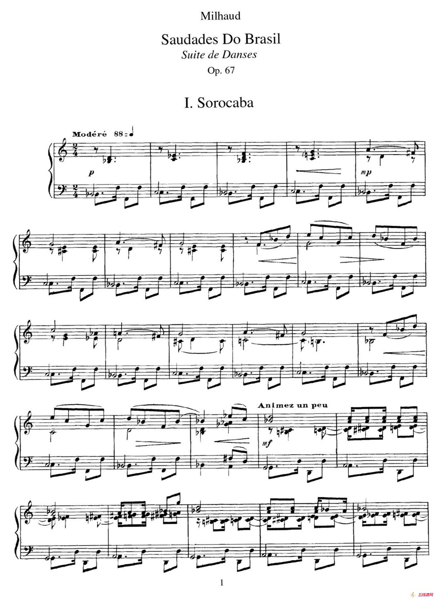 Saudados do Brasil Op.67（巴西回忆·Ⅰ）