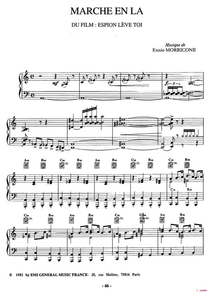 电影配乐大师莫瑞康最佳20首钢琴谱（Best of Ennio Morricone·14）