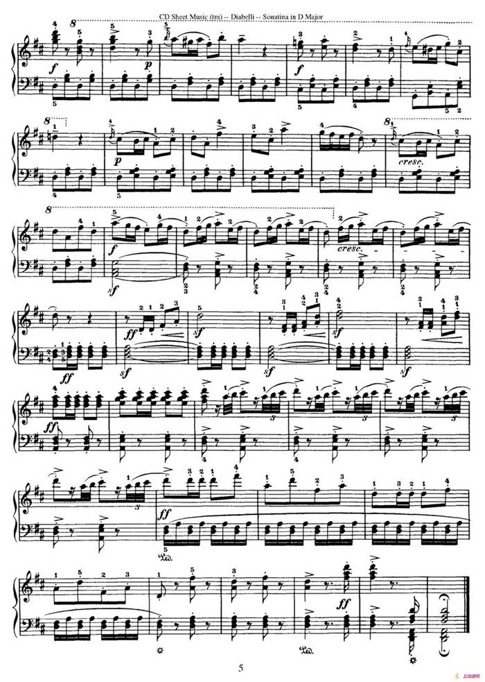 7 Piano Sonatinas Op.168（7首钢琴小奏鸣曲 No.5）