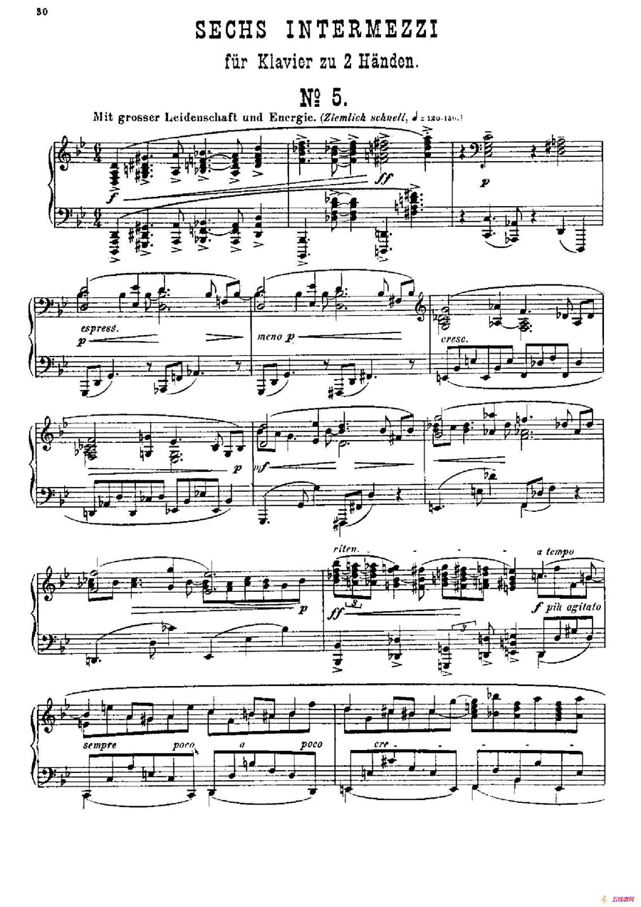 Six Intermezzi Op.45（6首间奏曲·5）