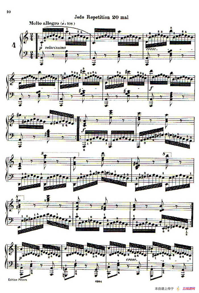 School of the Virtuoso Op.365（60首钢琴高级练习曲·4）