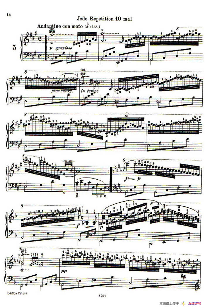 School of the Virtuoso Op.365（60首钢琴高级练习曲·5）