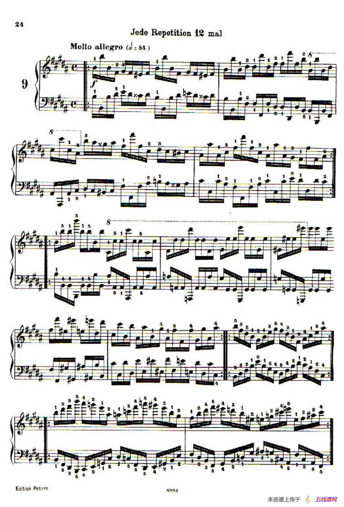 School of the Virtuoso Op.365（60首钢琴高级练习曲·9）