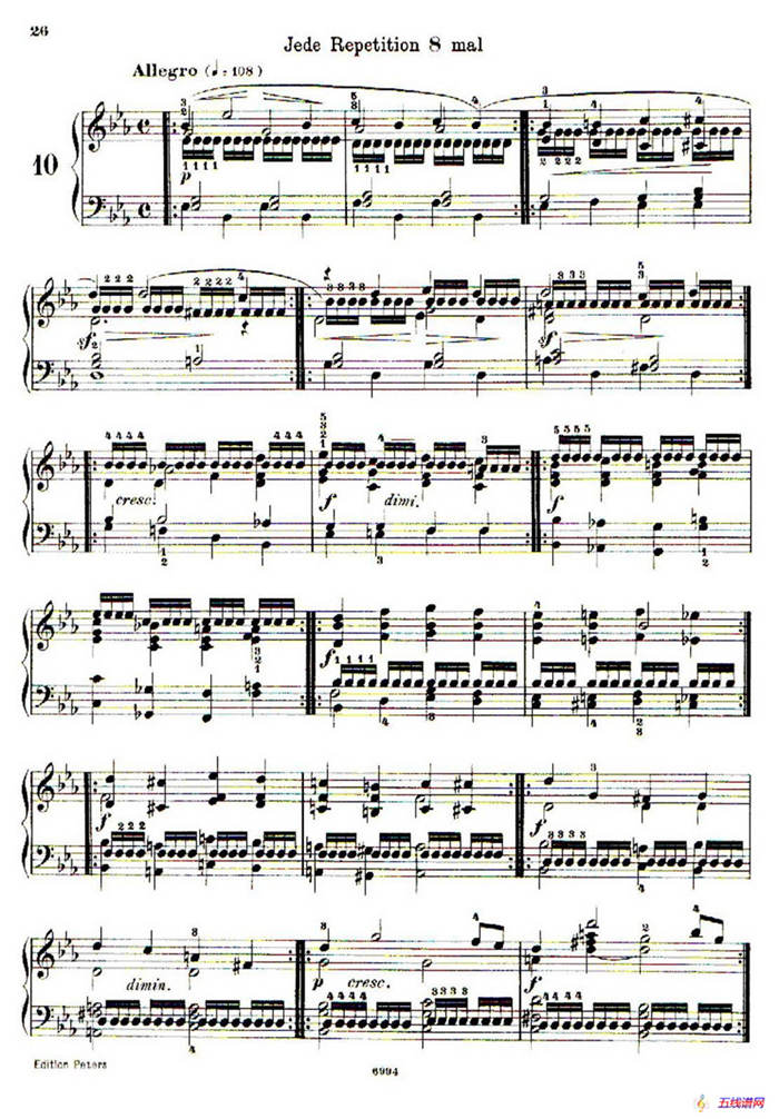School of the Virtuoso Op.365（60首钢琴高级练习曲·10）
