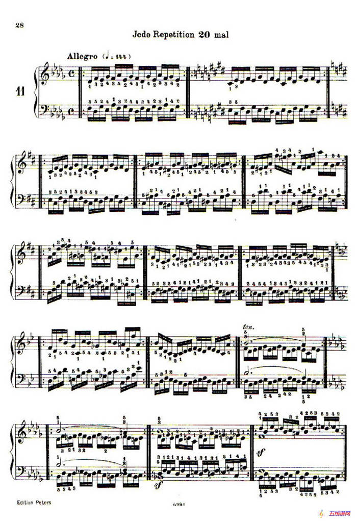 School of the Virtuoso Op.365（60首钢琴高级练习曲·11）