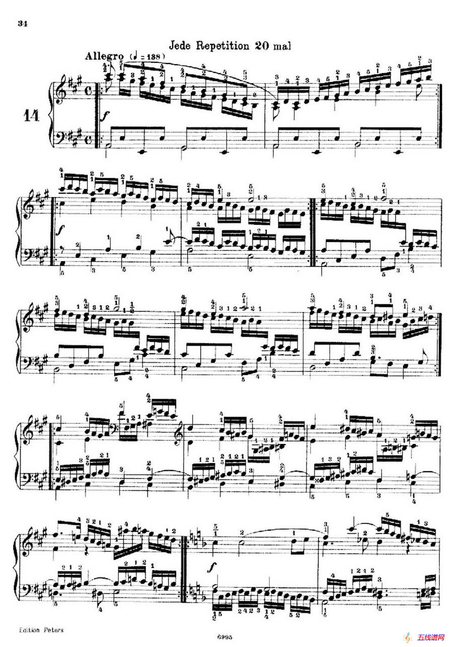 School of the Virtuoso Op.365（60首钢琴高级练习曲·14）