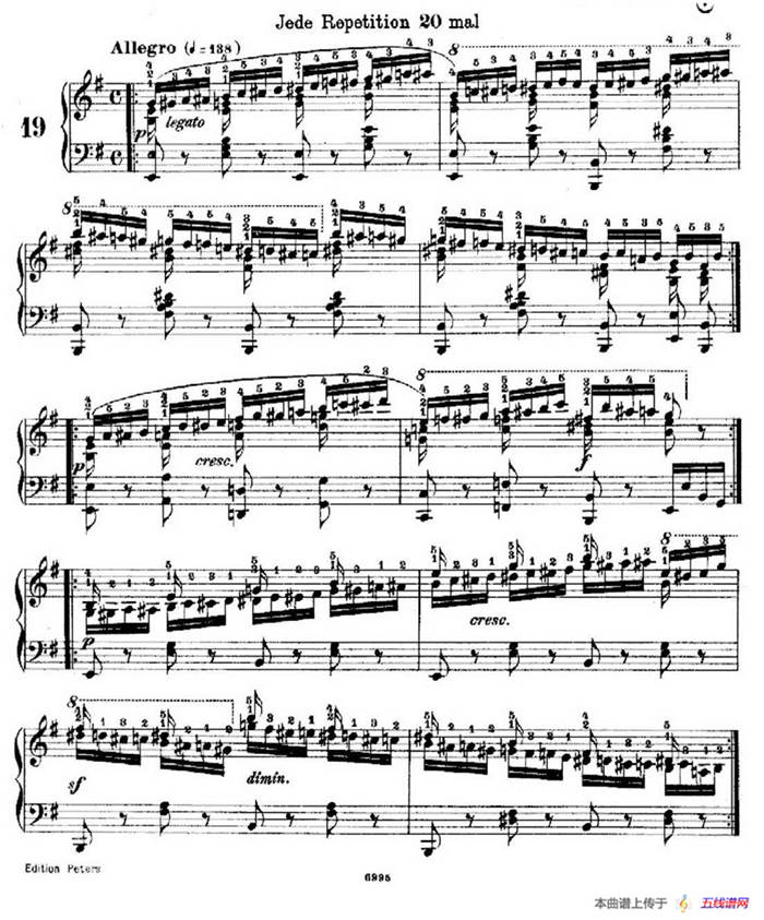 School of the Virtuoso Op.365（60首钢琴高级练习曲·19）