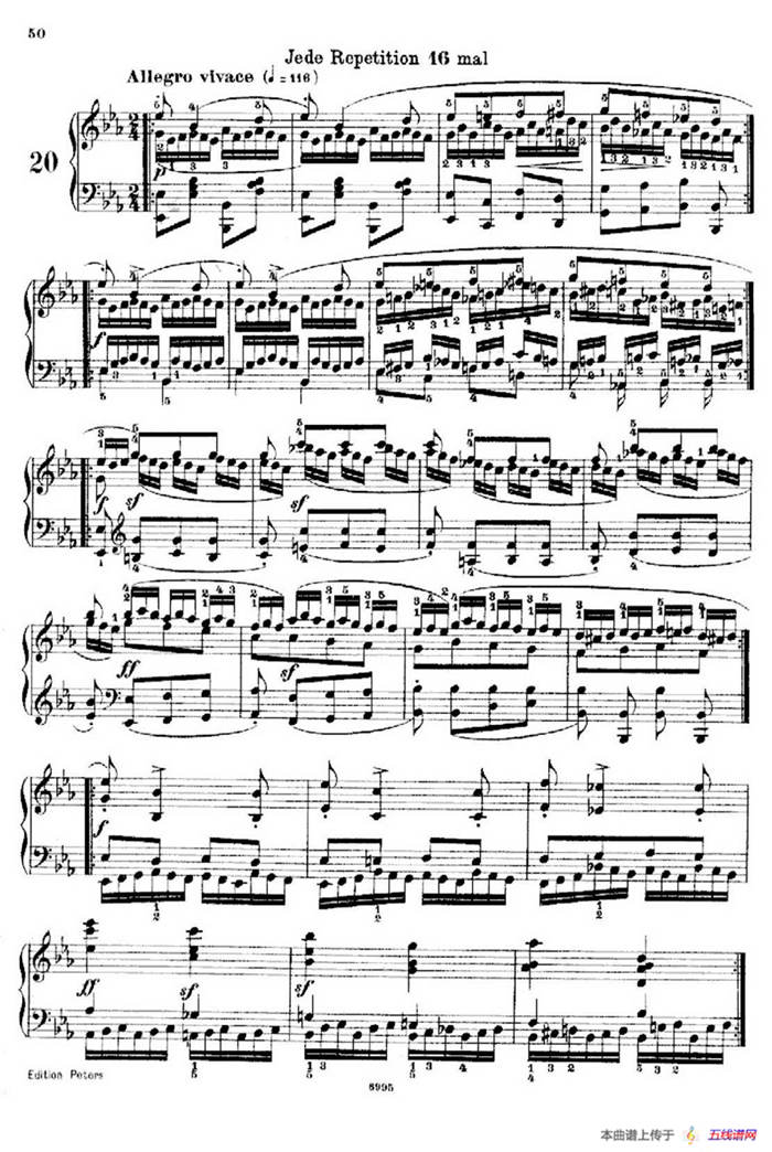 School of the Virtuoso Op.365（60首钢琴高级练习曲·20）