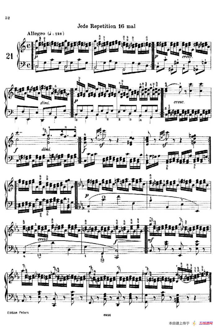 School of the Virtuoso Op.365（60首钢琴高级练习曲·21）