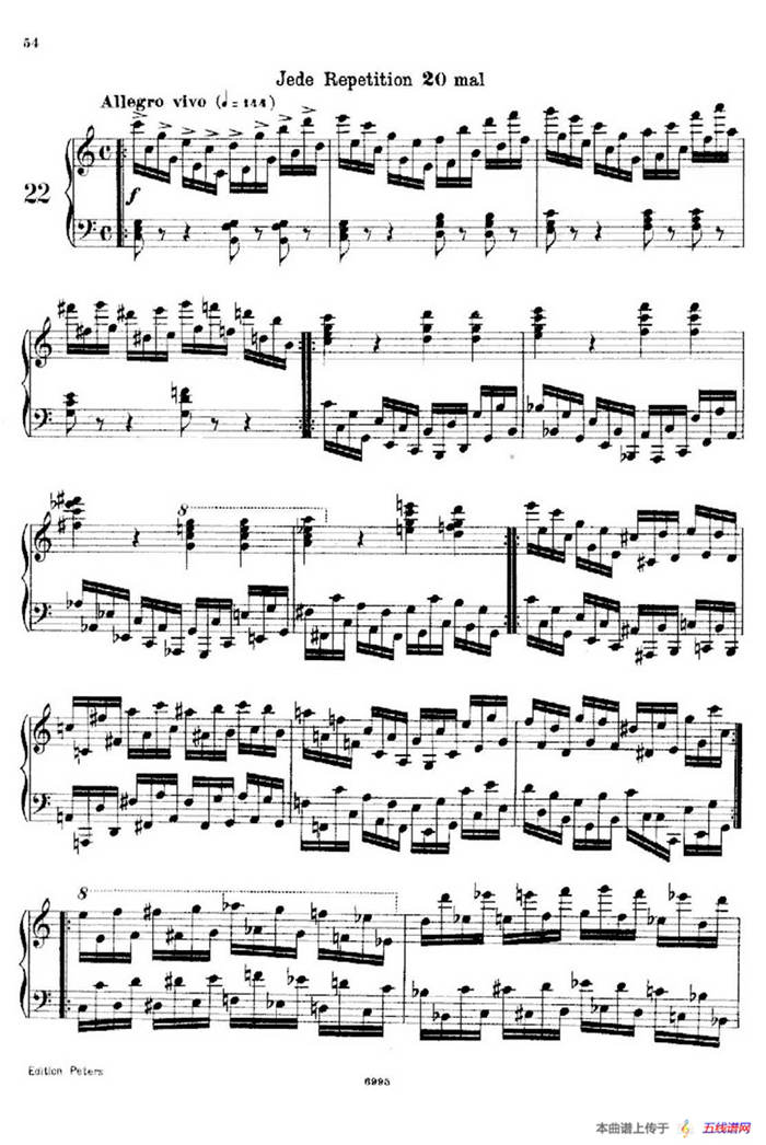 School of the Virtuoso Op.365（60首钢琴高级练习曲·22）