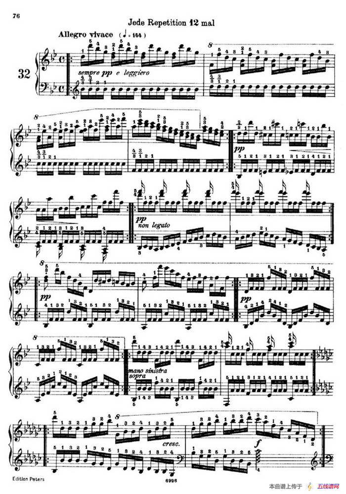 School of the Virtuoso Op.365（60首钢琴高级练习曲·32）